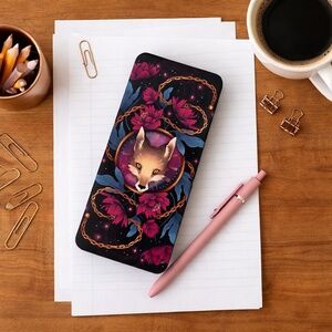 FairyLoot Only a Monster Pencil Tin Black Pink Fox Floral Vanessa Len Bookish